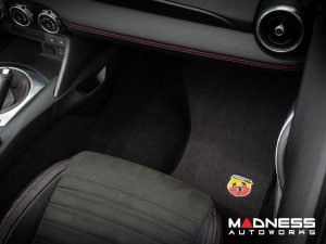 FIAT 124 Floor Mats - Black Carpet w/ ABARTH Crest